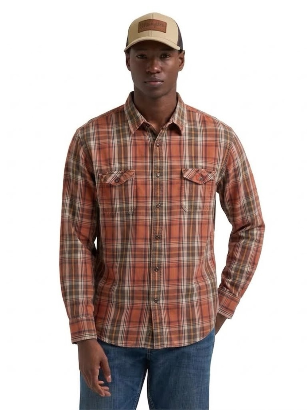 G.H. Bass & Co. Men's Rust Plaid Button-Down Shirt